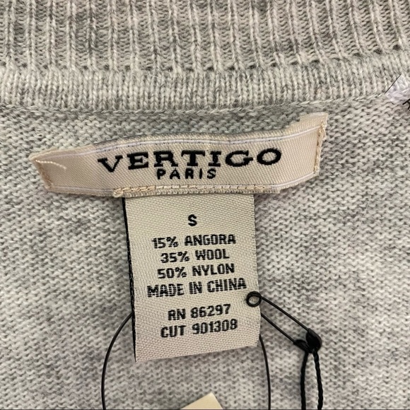 Vertigo Paris Wool Blend Button Front Sweater Small NWT - Picture 7 of 9